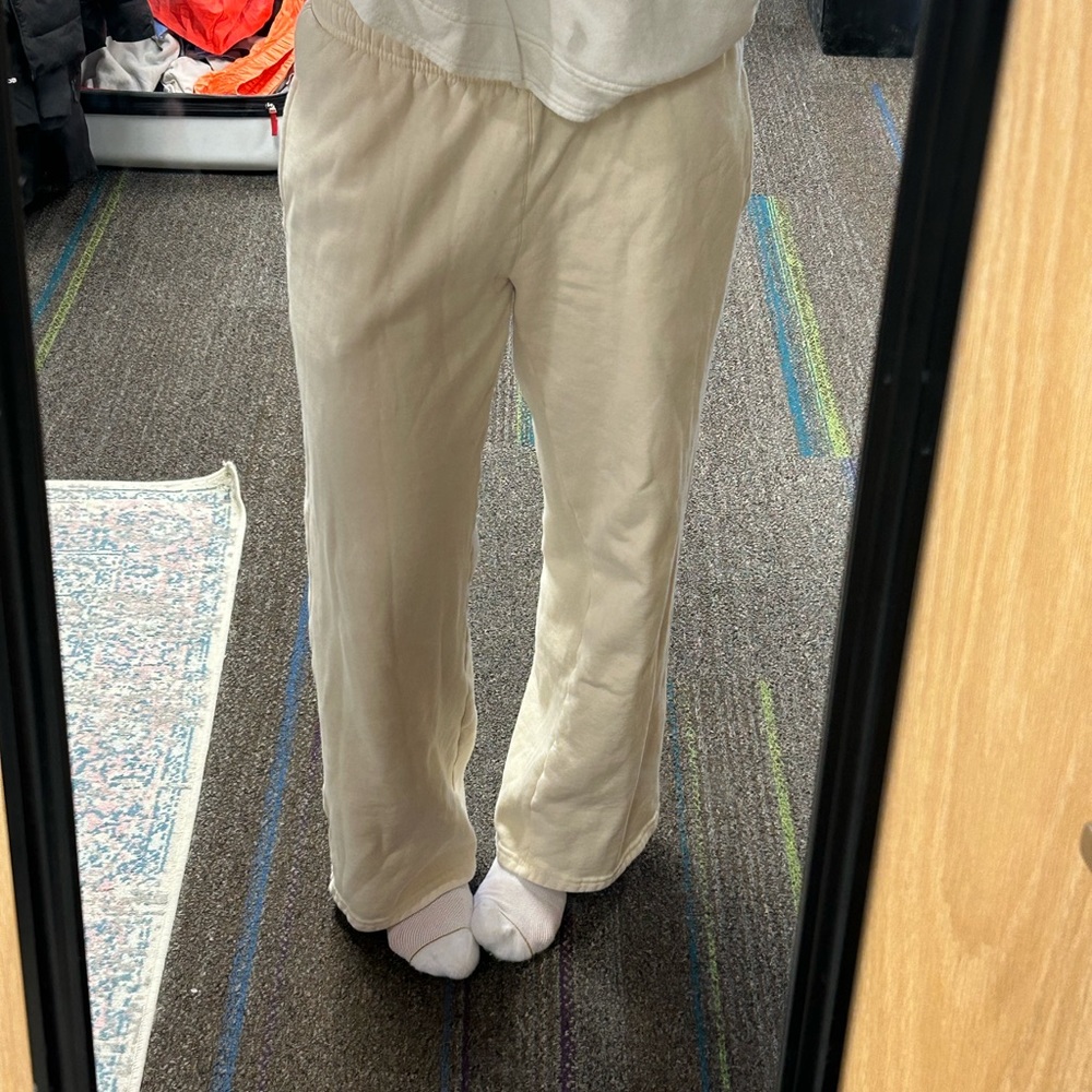 Brandy cream wide leg sweatpants